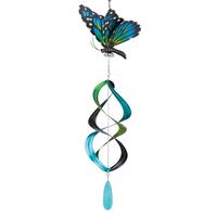 Regal Art & Gift 8.75" Hanging Blue Monarch Wind Spinner