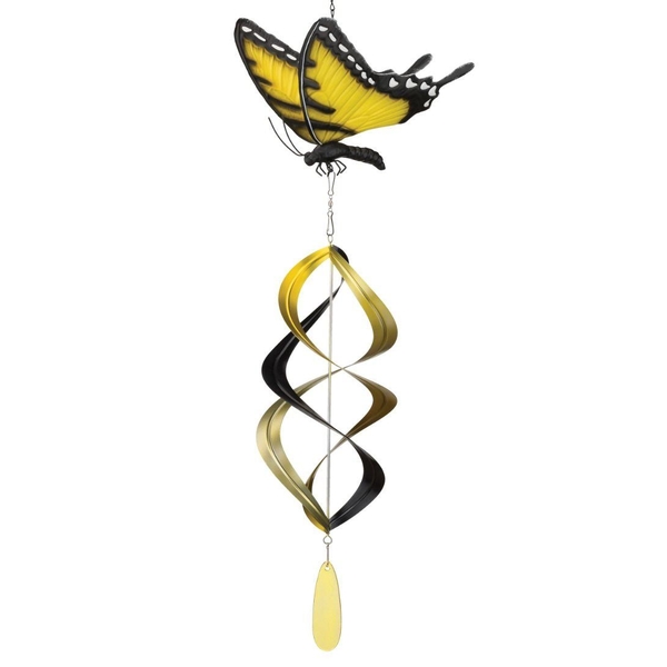 8.75" Hanging Yellow Swallowtail Wind Spinner