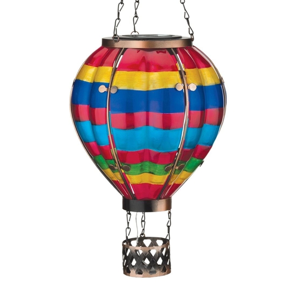 23.5" Multi Stripe Hot Air Balloon Solar Lantern LG 