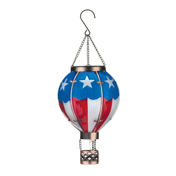 15" Americana Hot Air Balloon Solar Lantern SM 
