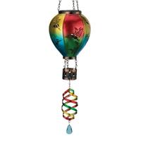 Regal Art & Gift 28.5" Hummingbird Hot Air Balloon Spinner Solar Lantern 