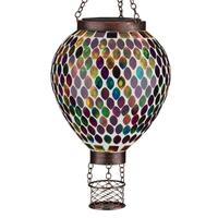 Regal Art & Gift 15" Multi Mosaic Hot Air Balloon Solar Lantern 