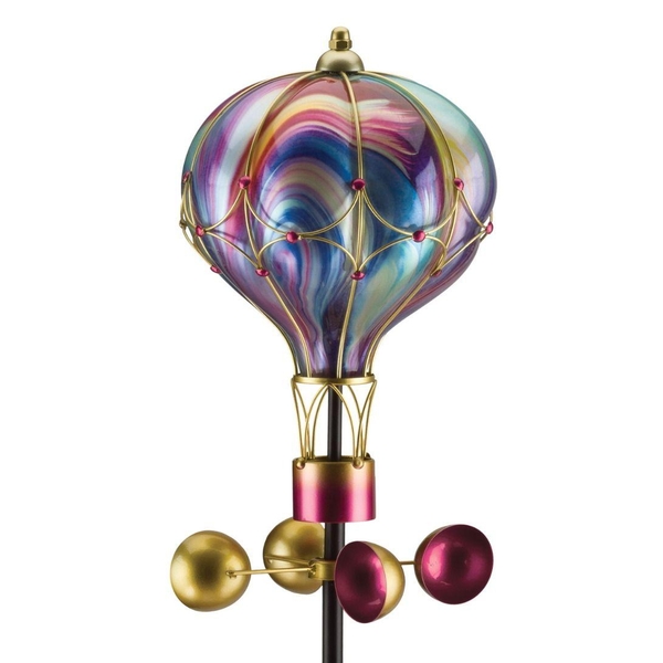 62" Swirl Purple Balloon Spinner Solar Stake 