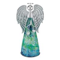Regal Art & Gift 13" LED Blue Murano Angel Decor