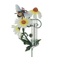 Regal Art & Gift 36" Flower Rain Gauge Bee Garden Stake 
