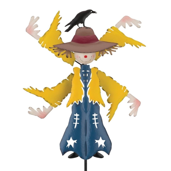 45" Metal Scarecrow Wind Spinner Stake 