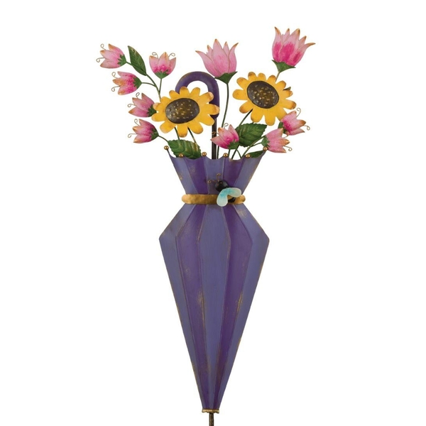 33" Purple Umbrella Flower Stake 