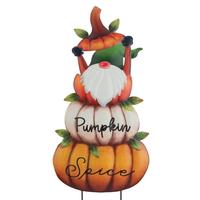 Regal Art & Gift 35" Metal "Pumpkin Spice" Pumpkin Gnome  Decor (Set of 2)