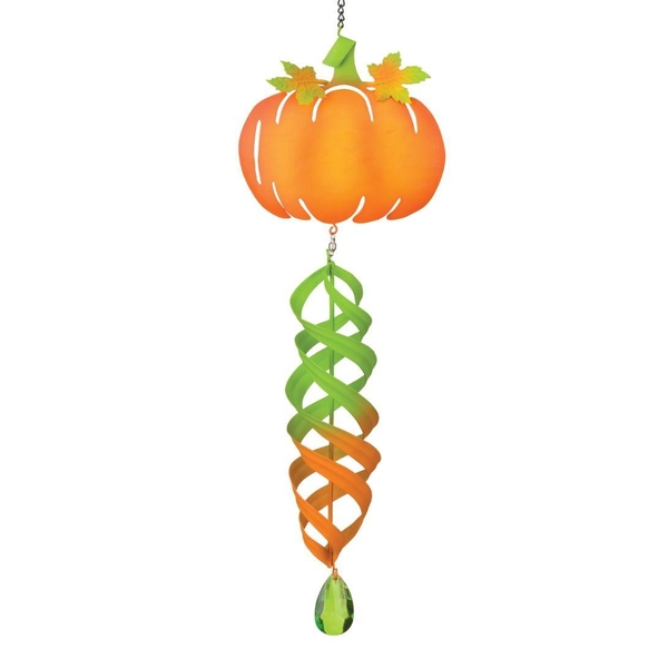 5.5" Orange Pumpkin Wind Spinner