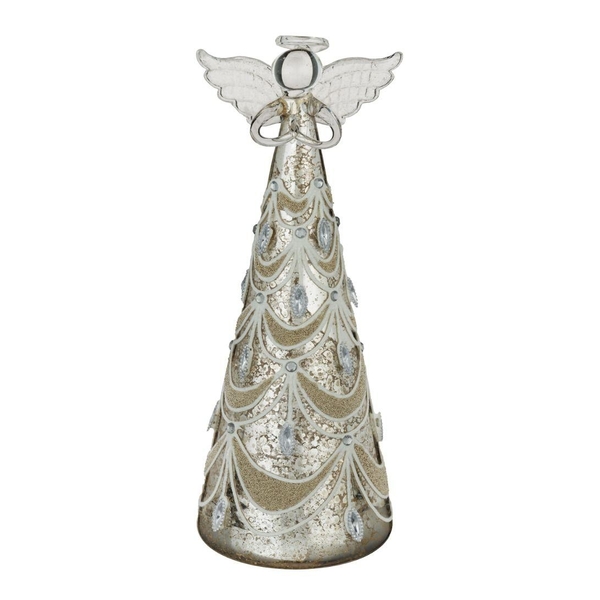 8.75" LED Frost Scallop Angel Decor