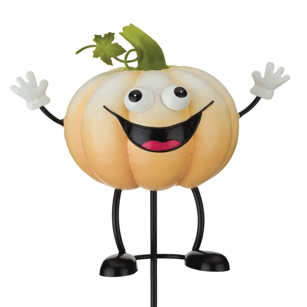 20" 3D White Pumpkin Veggie Stake 