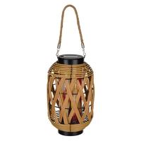 Regal Art & Gift 11.75" Tubular Wicker Solar Lantern LED Light
