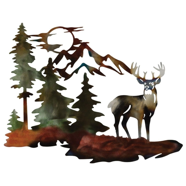 22.5" Metallic Lodge Deer Wall Décor