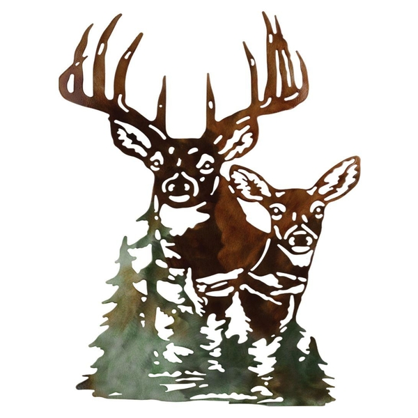 22.5" Metallic Lodge Buck Wall Décor
