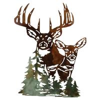 View 22.5" Metallic Lodge Buck Wall Décor