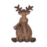 View 8.5" Small Brown Woodland Moose Sitting Décor