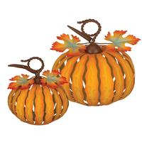 Regal Art & Gift 7" Orange LED Light Pumpkin Decor (Set of 2)