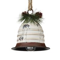 Regal Art & Gift 9" Rustic Beehive Antique White Bell 