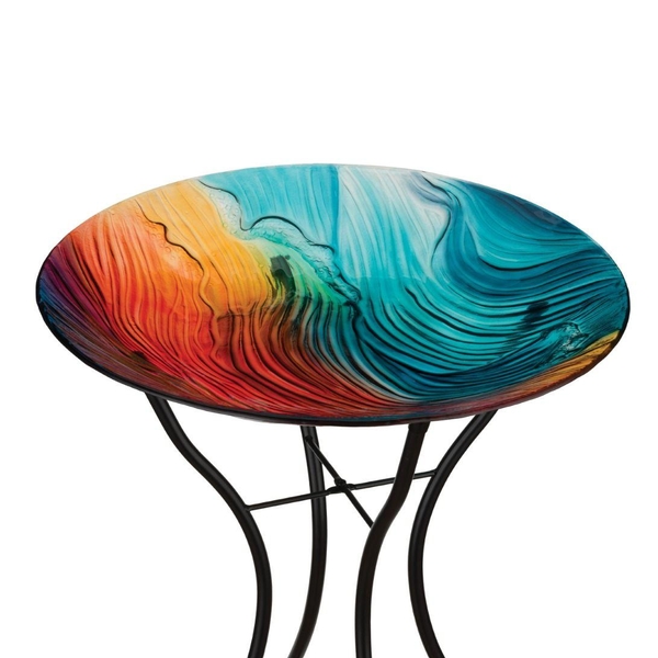 18" Swirl Multicolor Birdbath/Feeder
