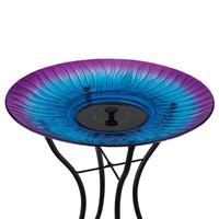 View 18" Purple Solar Fountain/Birdbath with Stand