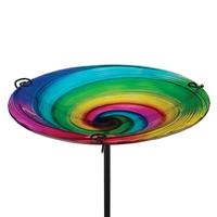 Regal Art & Gift 12" Rainbow Birdbath/Feeder Stake 