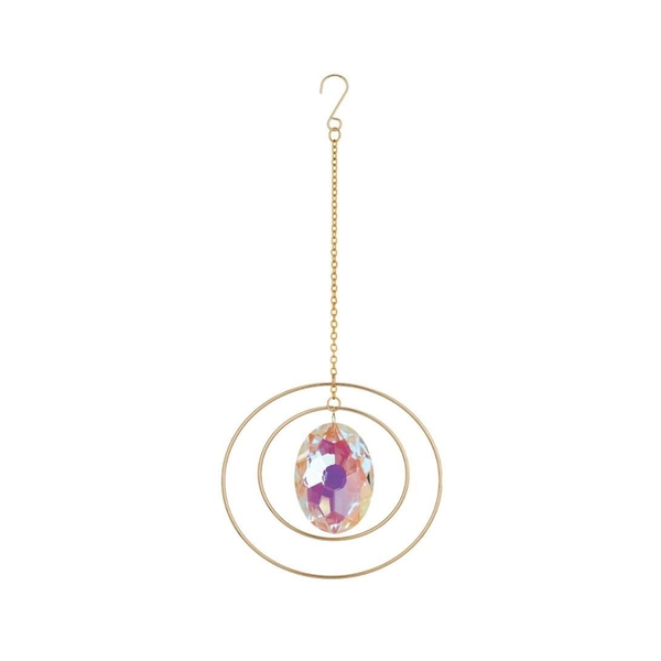 6.5" Multicolor Crystal Daydream Oval Drop Ornament 