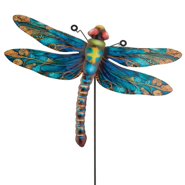 43.25" Medium Blue Dragonfly Wall Decor Stake 