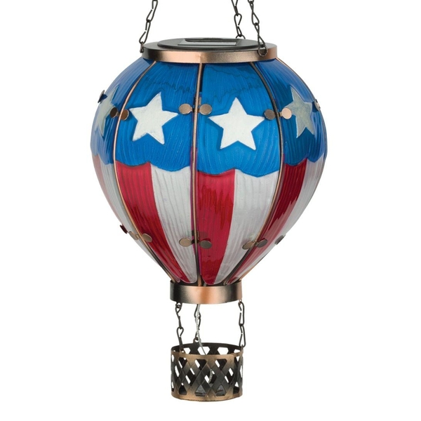 23.5" Americana Hot Air Balloon Solar Lantern LG 
