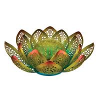 Regal Art & Gift 10" Orange Yellow Floral Solar LED Light Decor