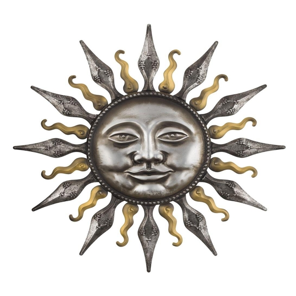 30" Metallic Sun Wall Décor