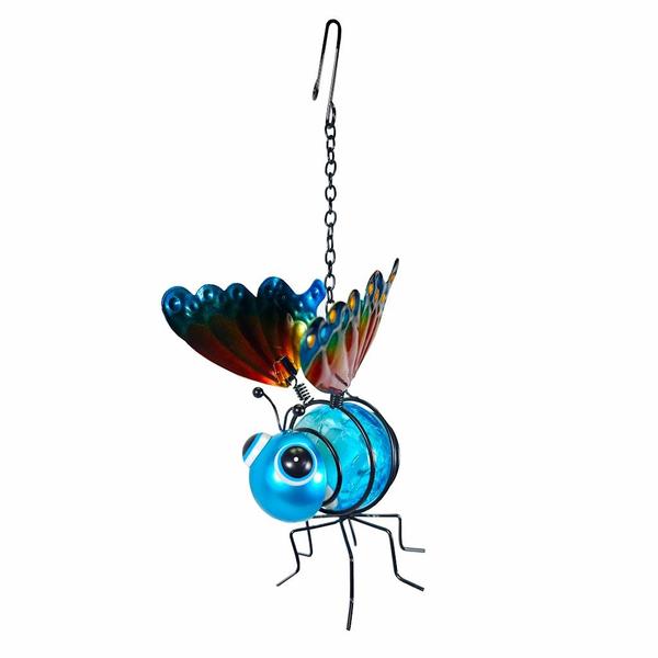 4.5" Blue Butterfly Solar Mini Lantern