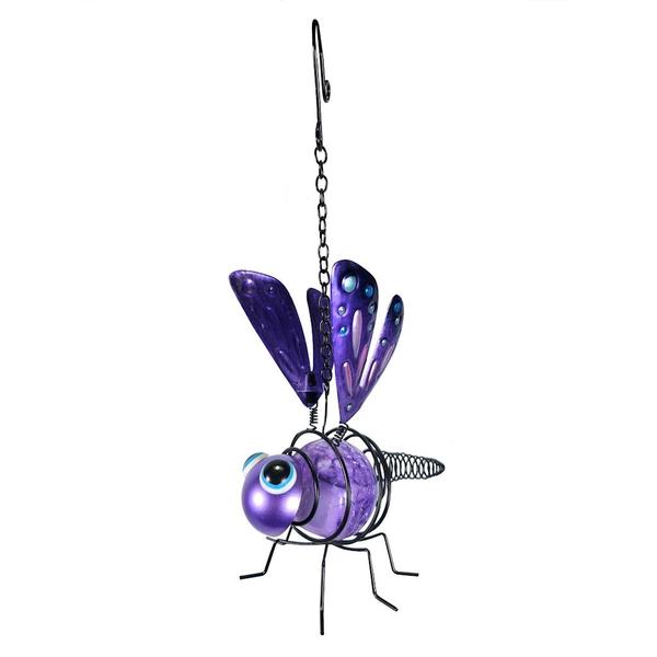 6" Purple Dragonfly Solar Mini Lantern
