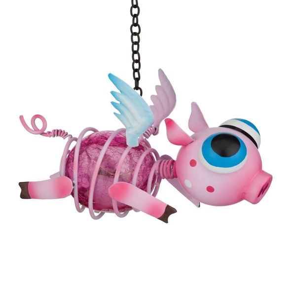 6" Pink Pig Solar Mini Lantern