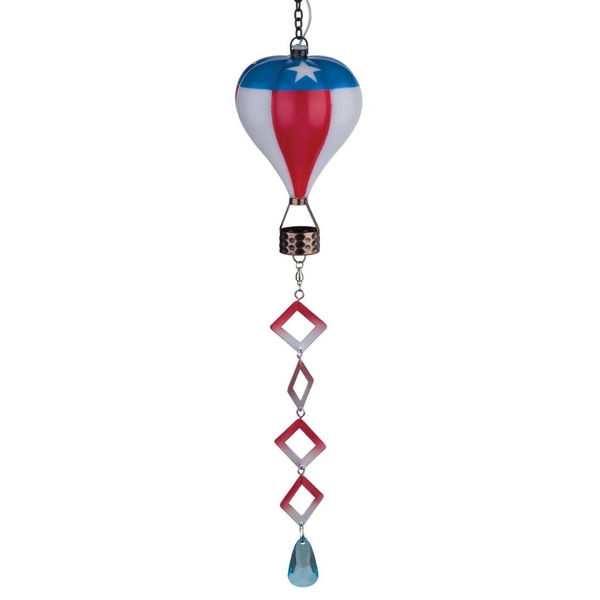 22.5" Mini Americana Hot Air Balloon Spinner Solar Lantern 