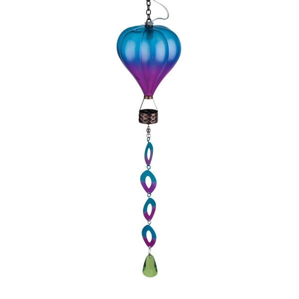22.5" Mini Purple Hot Air Balloon Spinner Solar Lantern 