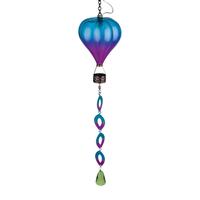 Regal Art & Gift 22.5" Mini Purple Hot Air Balloon Spinner Solar Lantern 