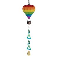Regal Art & Gift 22.5" Mini Rainbow Hot Air Balloon Spinner Solar Lantern 