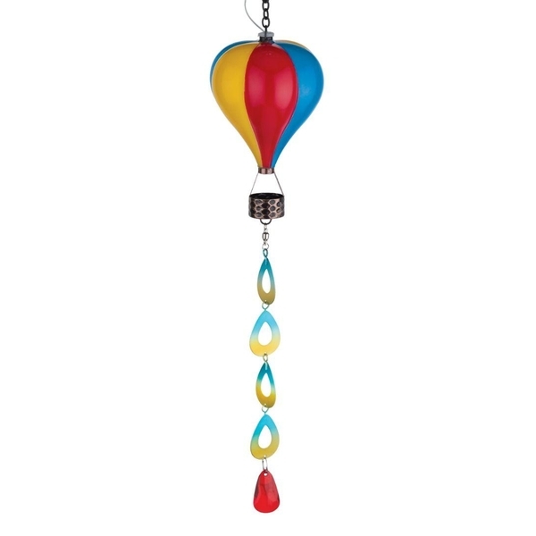 22.5" Mini Stripe Hot Air Balloon Spinner Solar Lantern 