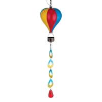 Regal Art & Gift 22.5" Mini Stripe Hot Air Balloon Spinner Solar Lantern 