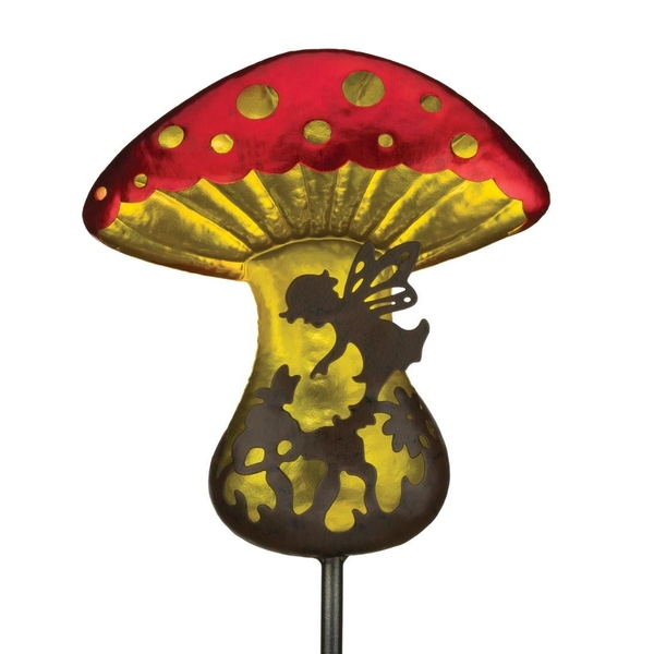 31" Fantasy Fairy Mushroom Solar Stake 