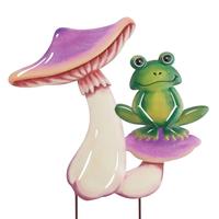 Regal Art & Gift 17" Mushroom Frog Garden Stake 