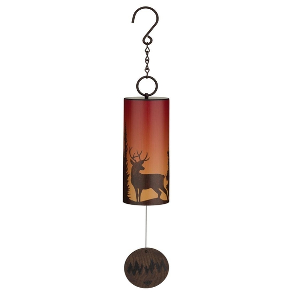 4" Steel/Wood Deer Night Sky Wind Bell