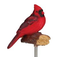 View 27.5" Cardinal Songbird LED Solar Sound Stake 