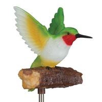 View 27.5" Hummingbird Songbird LED Solar Sound Stake 