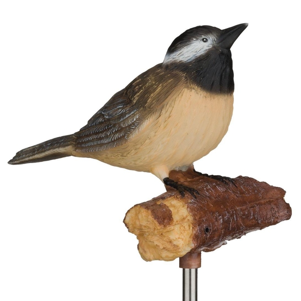 27.5" Chickadee Songbird LED Solar Sound Stake 