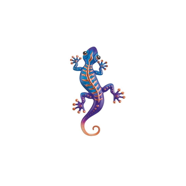 12" Stripe Copper Gecko Wall Decor