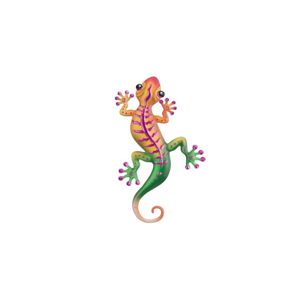 12" Stripe Magenta Gecko Wall Decor