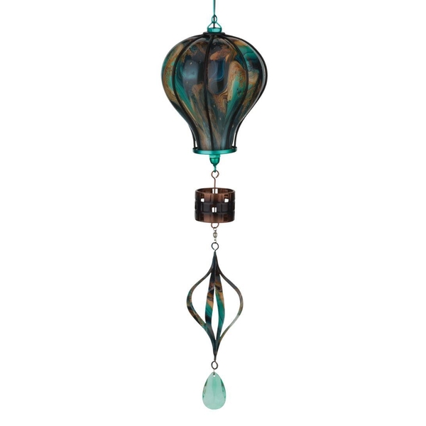 33" Green Swirl Spinner Balloon Solar Lantern 