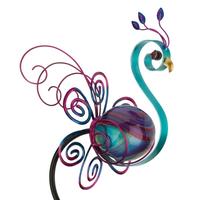 Regal Art & Gift 48" Swirl Peacock LED Solar Stake 