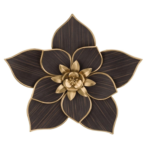 18.5" Black Woodland Flower Wall Décor